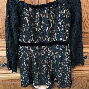 Endless Rose black lace romper